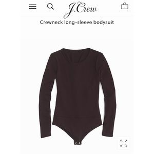 J Crew Long Sleeved Crew Neck Bodysuit, Black, XL